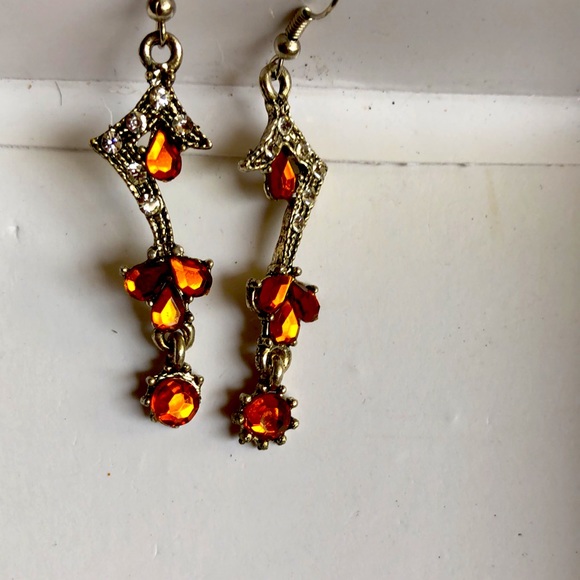 New Orange and Silver earrings - Picture 6 of 6